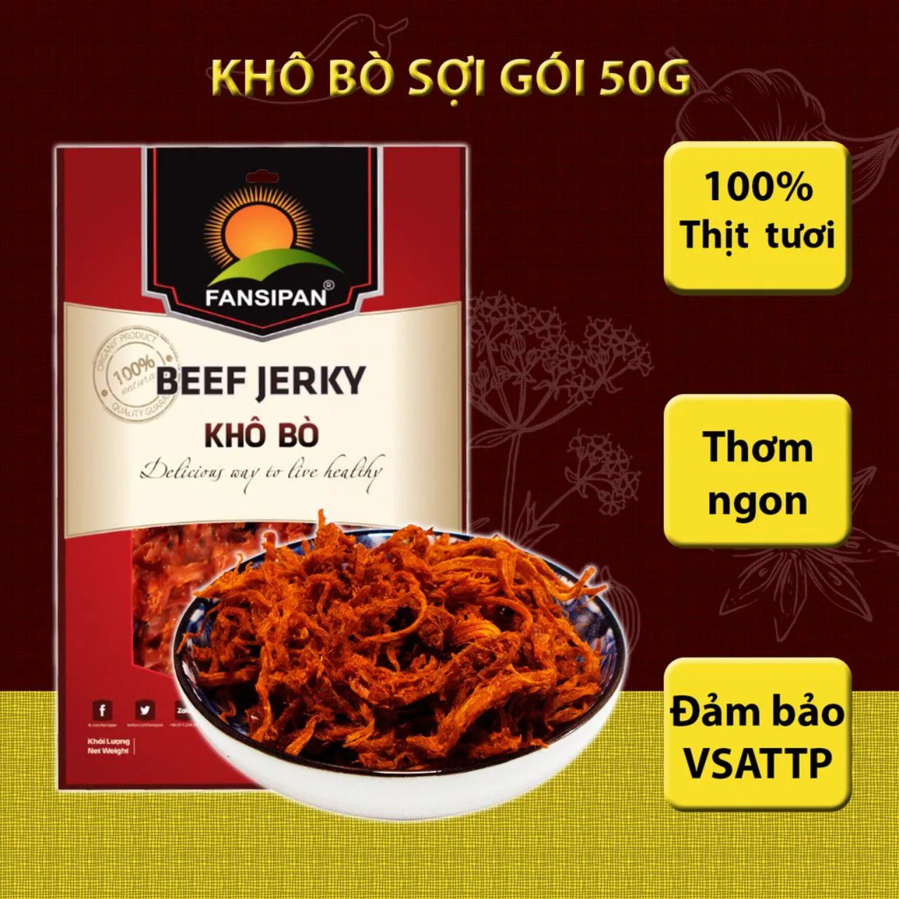 Khô bò Fansipan gói 50g