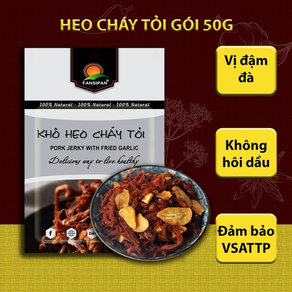 Khô heo cháy tỏi Fansipan gói 50g
