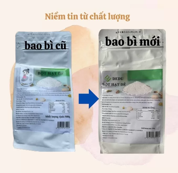 Bột hạt dẻ cười Xiaka Cô gái Dedu gói 500g