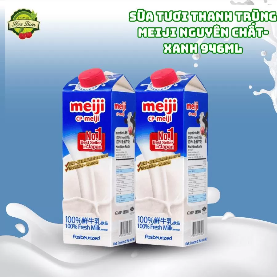 Sữa tươi thanh trùng Meji đỏ, xanh