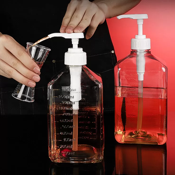 Bình bơm Siro thủy tinh định lượng 10ml dung tích 1100ml