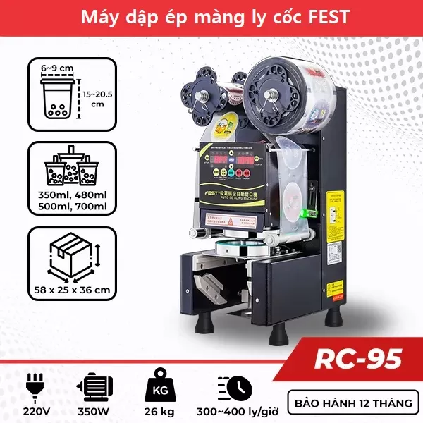 Máy dập ép màng ly cốc tự động Fest RC-95