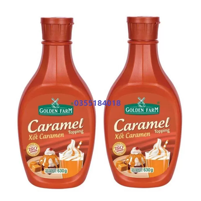 Sốt caramel Golden farm chai 630g