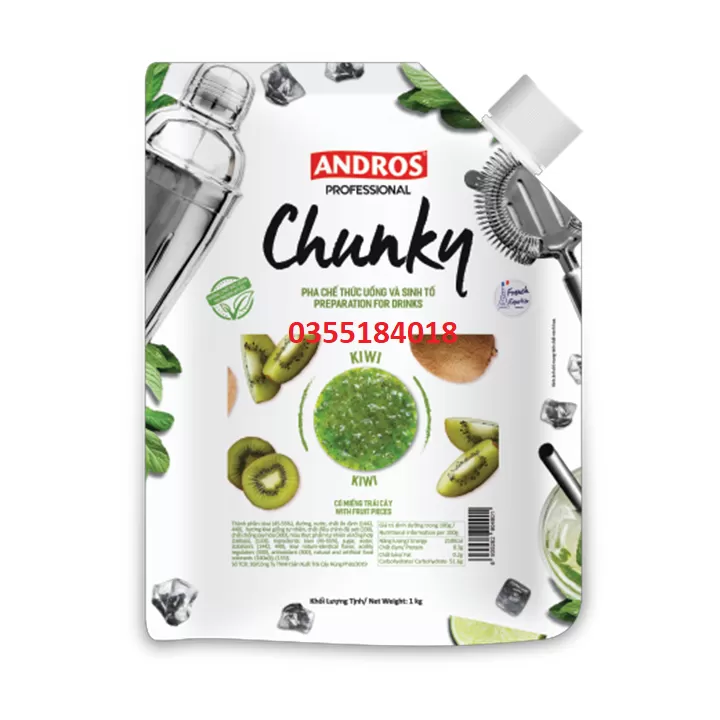 Mứt chunky Kiwi Andros gói 1kg