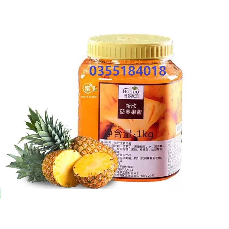 Mứt sốt dứa Boduo hộp 1kg