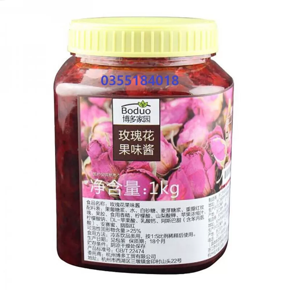 Mứt sốt hoa hồng Boduo hộp 1kg