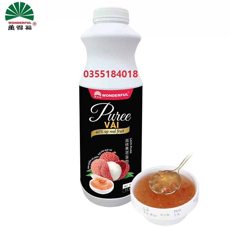 Mứt Puree Vải Wonderful chai 1.3kg