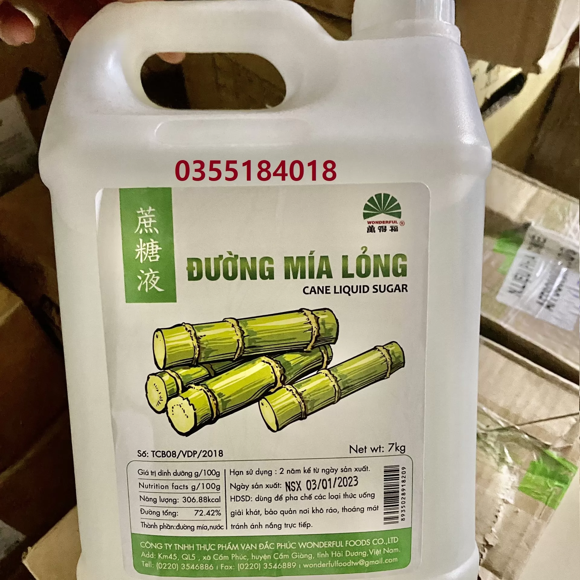 Đường mía Wonderful can 7kg