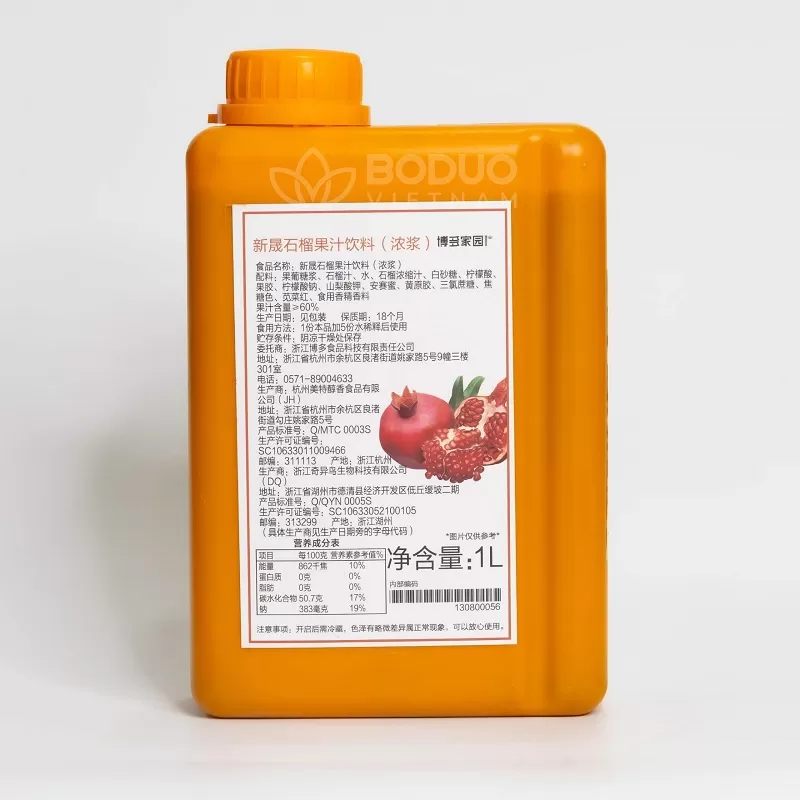 Siro lựu Boduo can 1L
