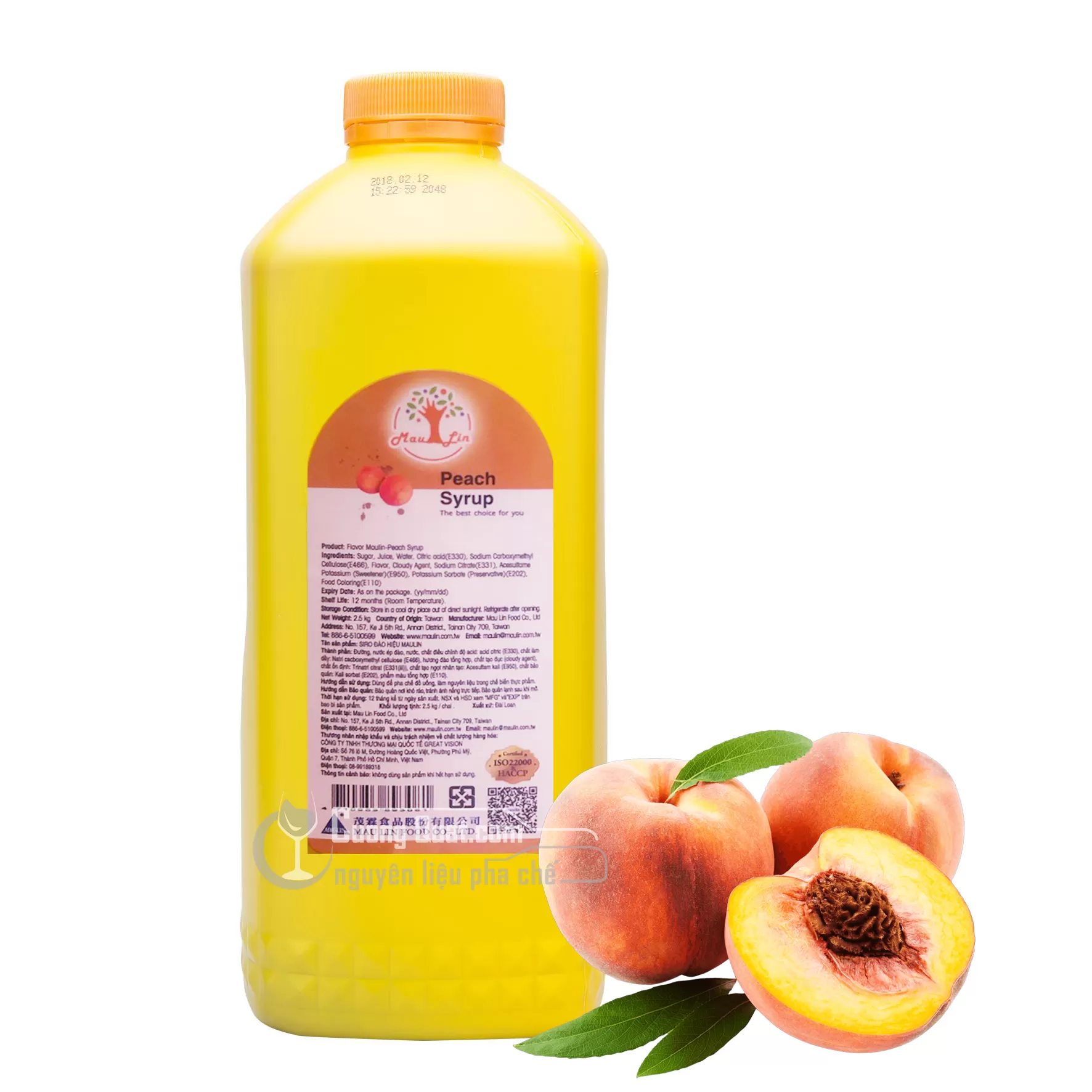 Siro syrup đào Maulin can 2.5kg