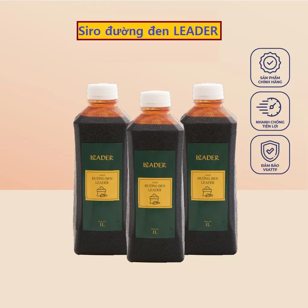 Siro đường đen Leader chai 1L