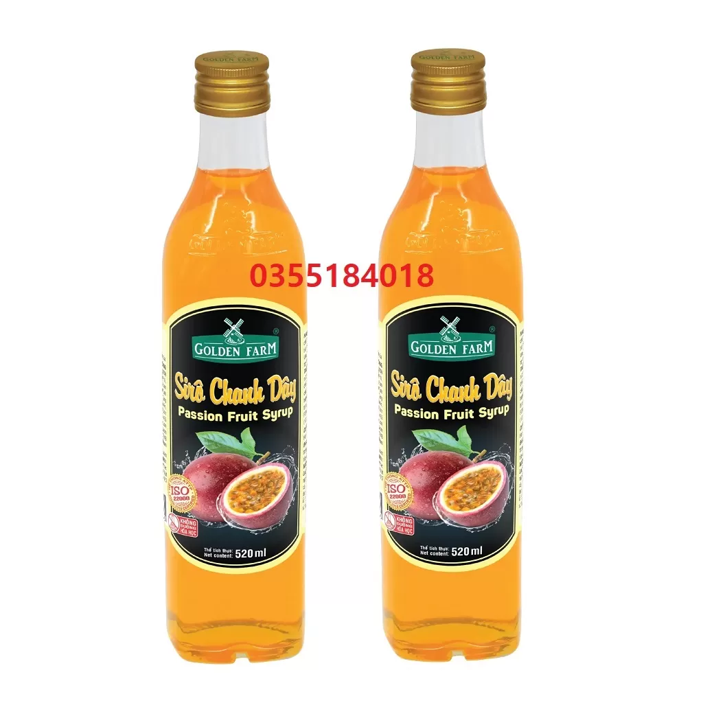 Siro chanh dây Golden farm chai 520ml