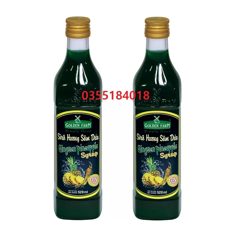 Siro sâm dứa Golden farm chai  520ml