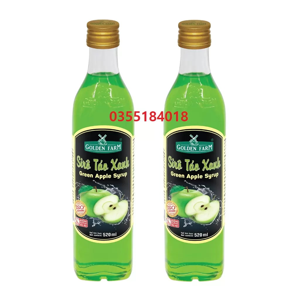 Siro táo xanh Golden farm chai 520ml