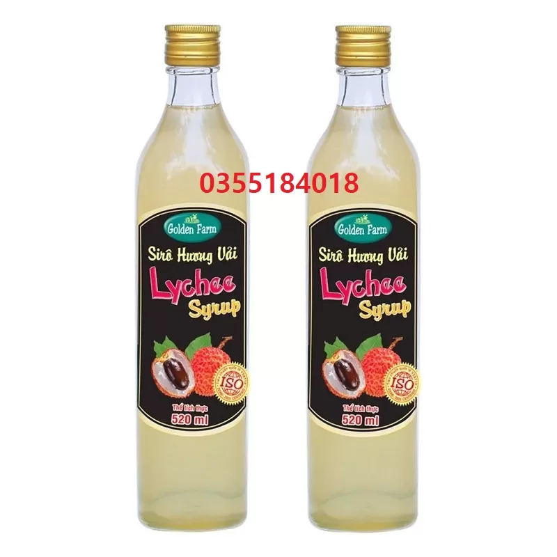 Siro vải Golden farm chai 520ml