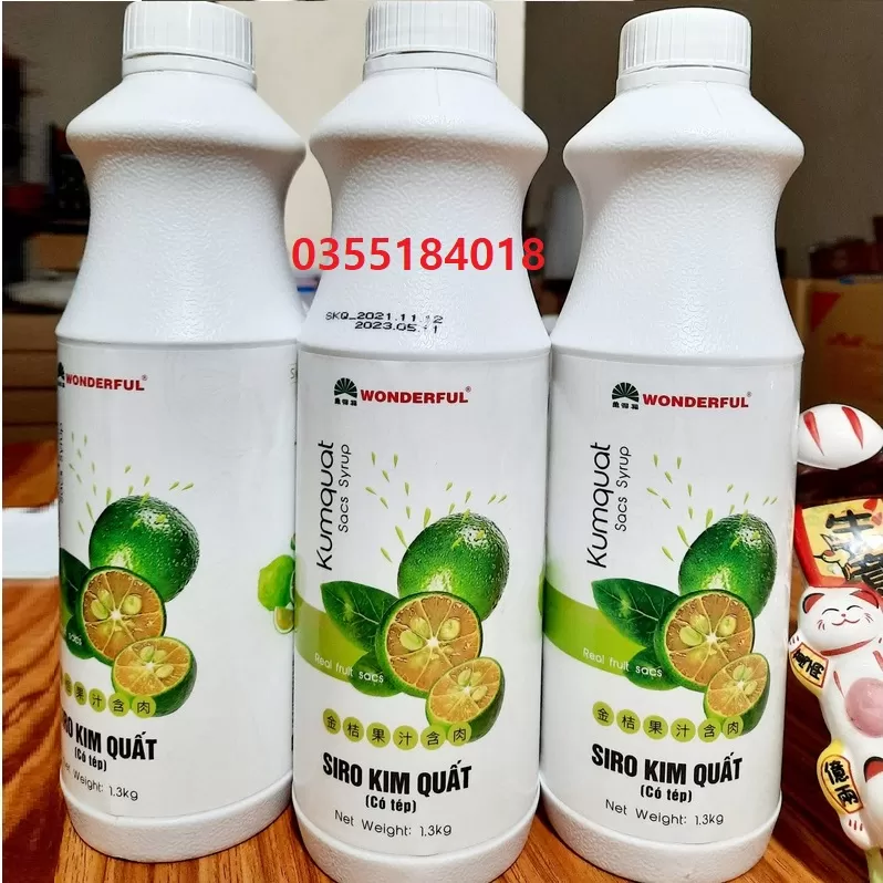 Siro kim quất có tép Wonderful chai 1.3kg
