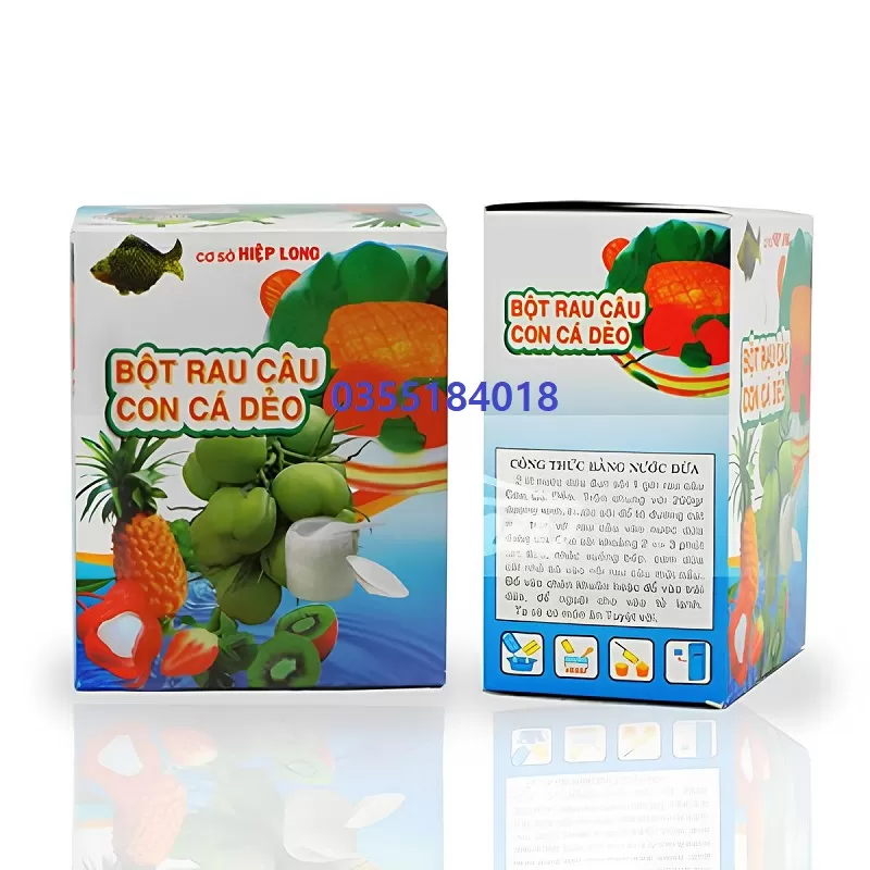 Bột rau câu con cá dẻo Hiệp long 1 hộp 10 gói 12g