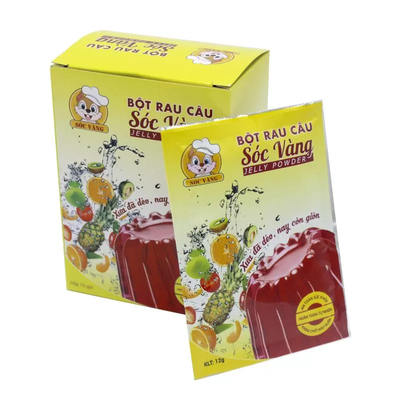 Bột rau câu sóc vàng hộp 10 gói 12g