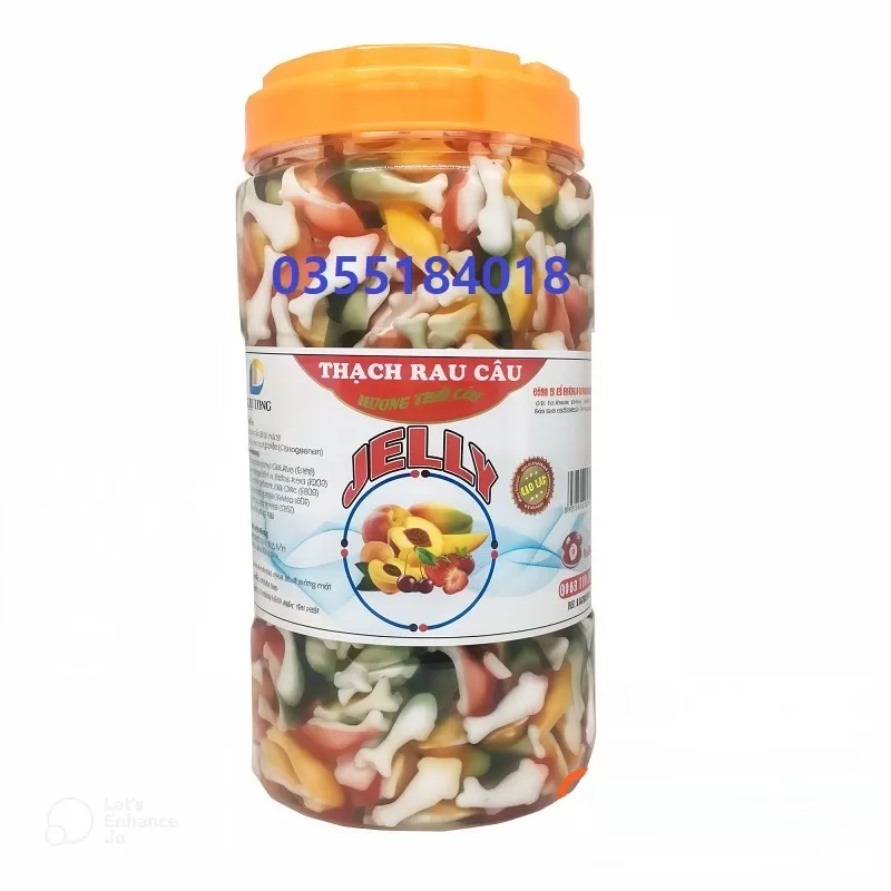Thạch rau câu cá heo ngũ sắc Đại long hộp  1.35kg