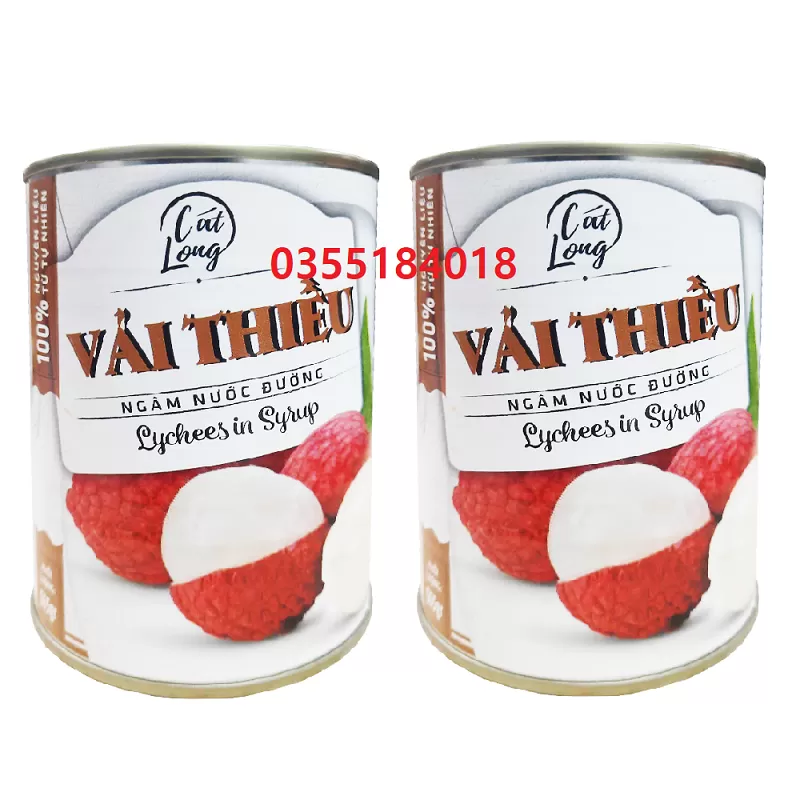 Vải ngâm đường Cát long lon 565g