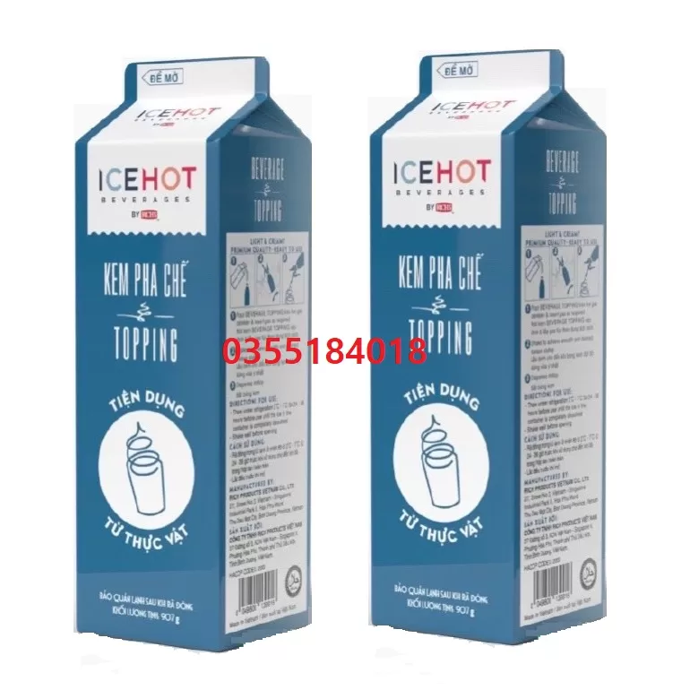 Kem pha chế Topping Richs hộp 907g