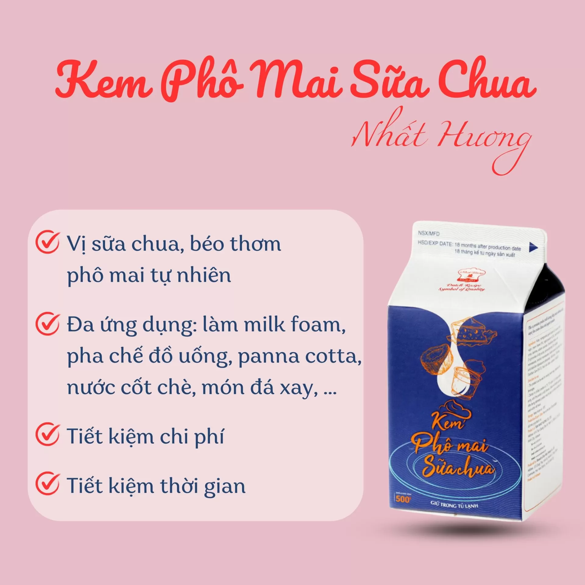 Kem Phô Mai Sữa Chua Nhất Hương 500g