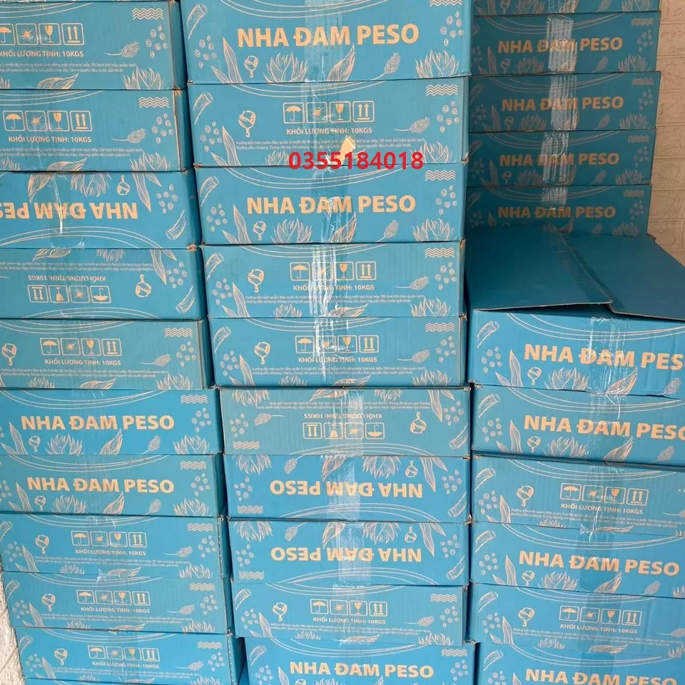 Thùng nha đam Peso hương vải thùng 10 gói 1kg