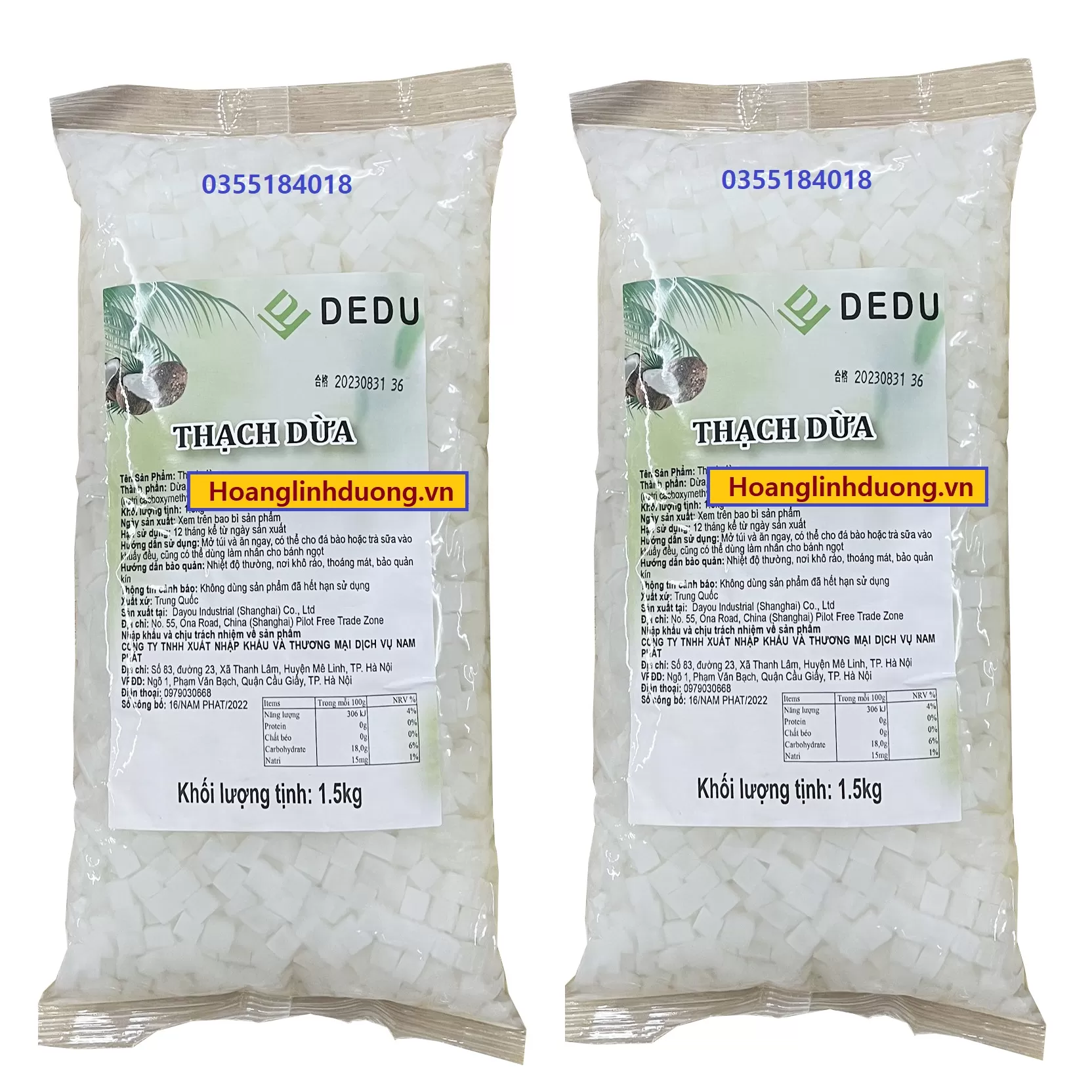 Thạch dừa Dedu gói 1kg