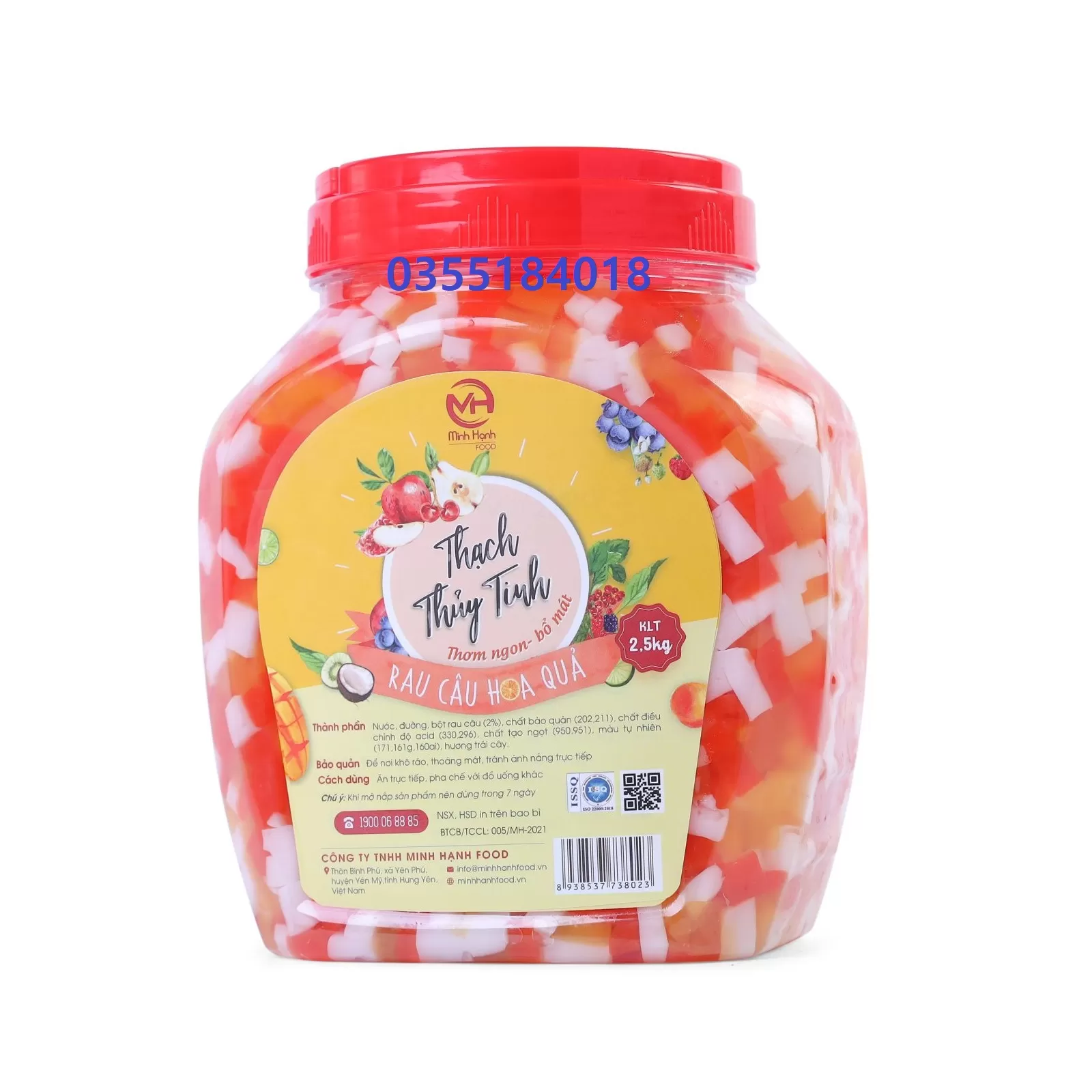 Thạch Thủy tinh - Thạch rau câu hoa quả Hộp 2.5kg