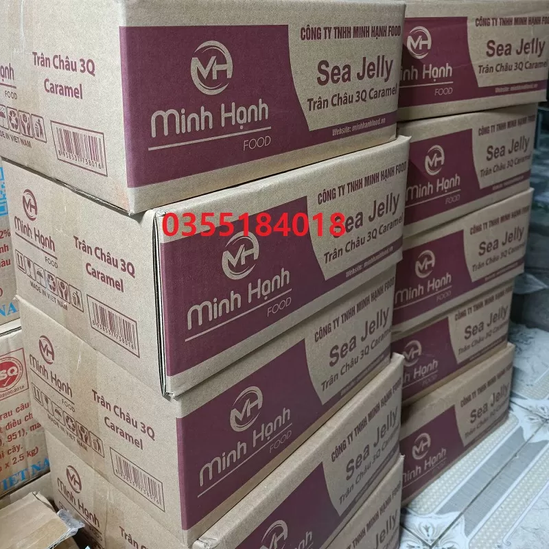 Thùng trân châu 3Q ĐEN Minh Hạnh thùng 6 gói 2kg