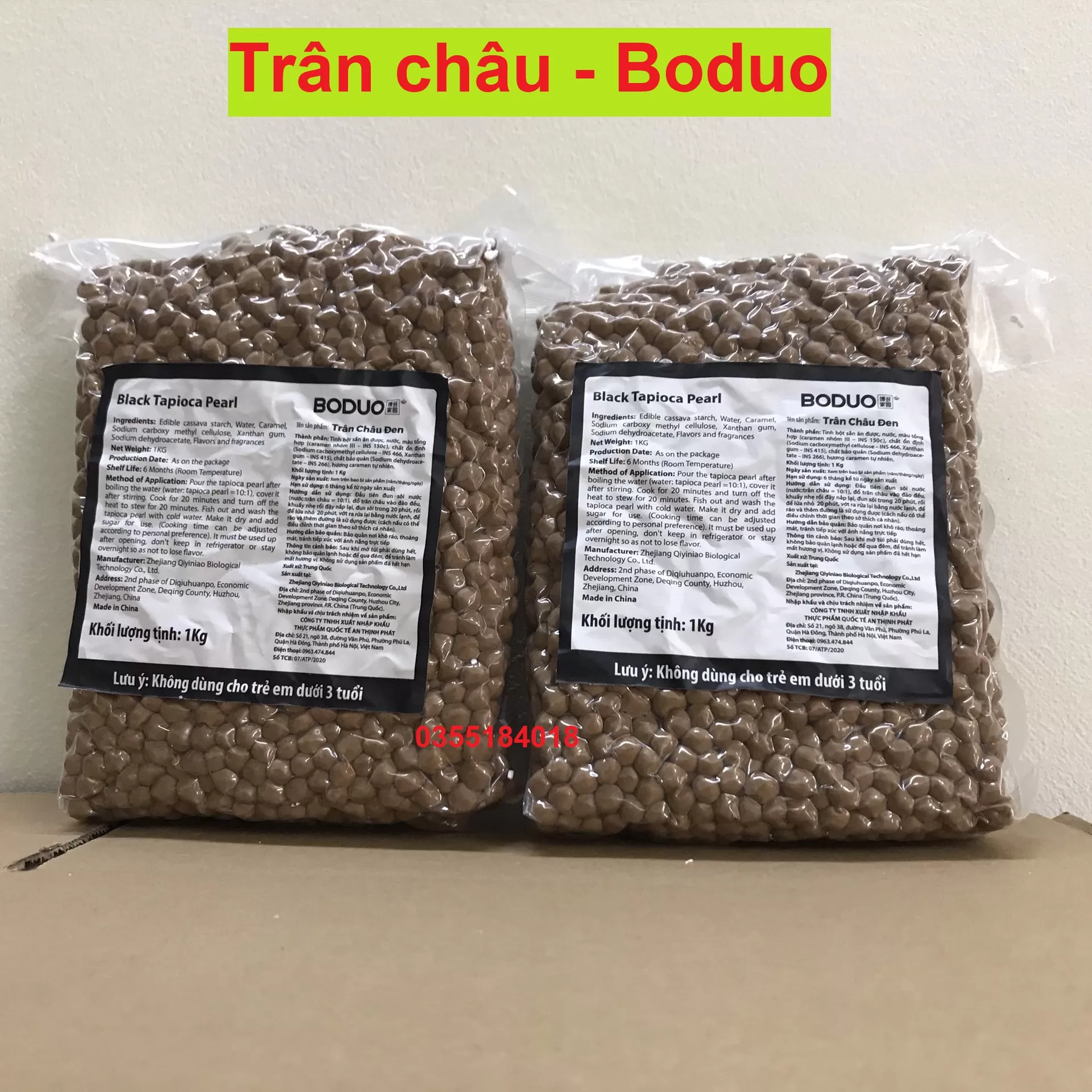 Trân châu đen Boduo gói 1kg