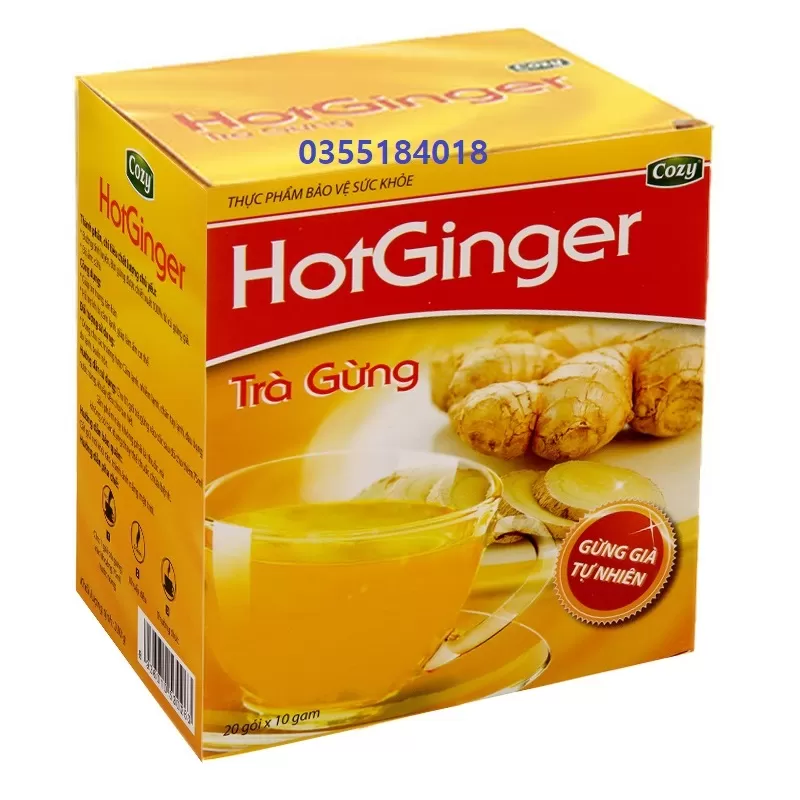 Trà Cozy Gừng hòa tan Hộp 200g 20 gói