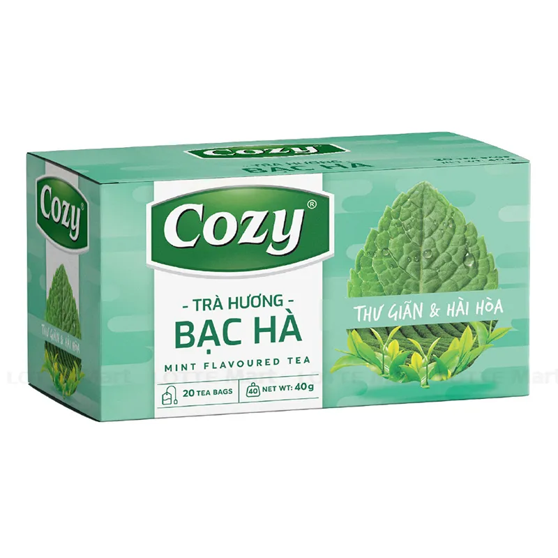 Trà cozy túi lọc hương Bạc hà hộp 40g 20 túi