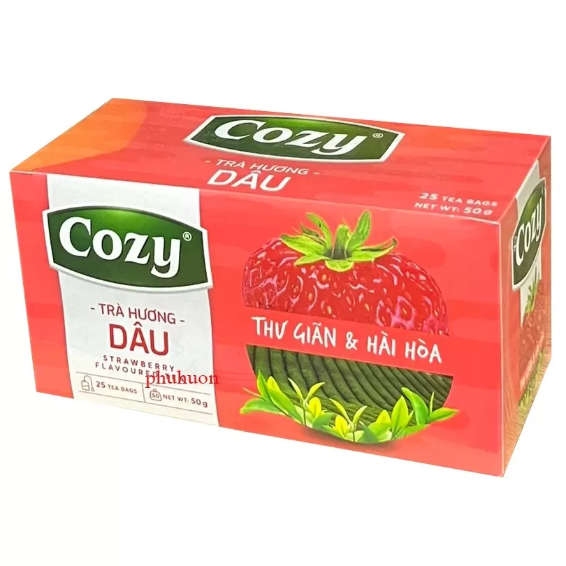 Trà cozy túi lọc hương dâu hộp 50g 25 túi