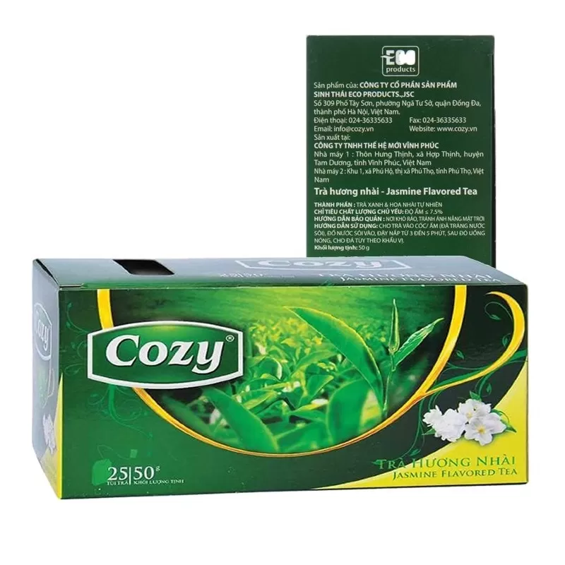 Trà Cozy túi lọc hương nhài hộp 25 túi 50g