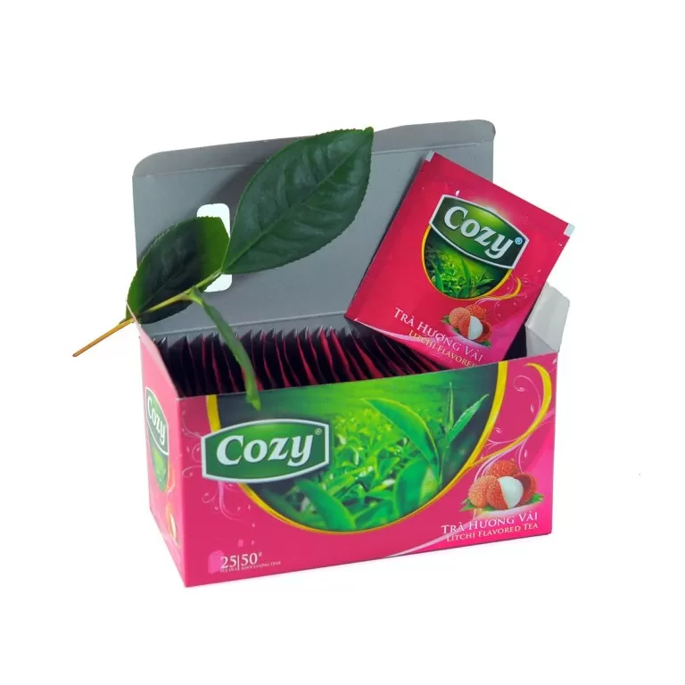 Trà Cozy túi lọc hương vải hộp 50g - 25 túi