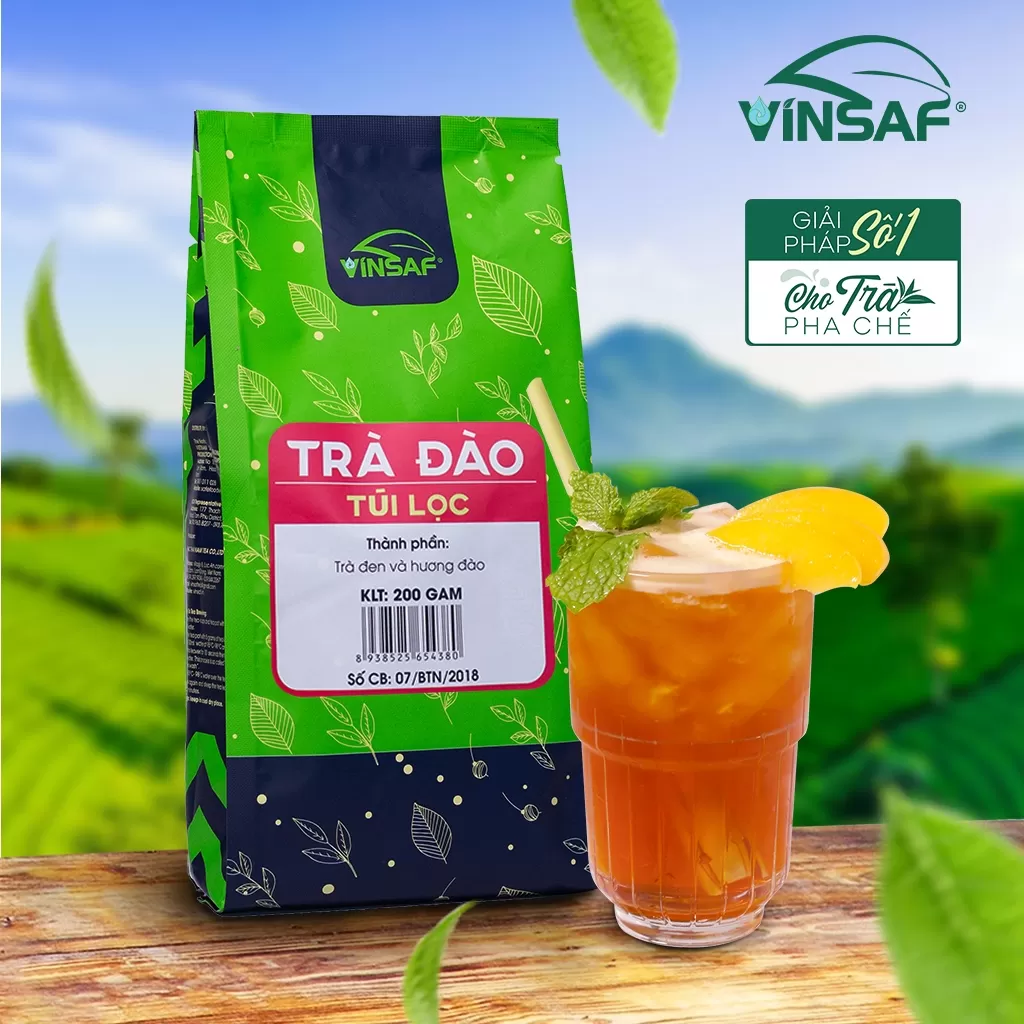 Trà đào túi lọc Vinsaf gói 200g
